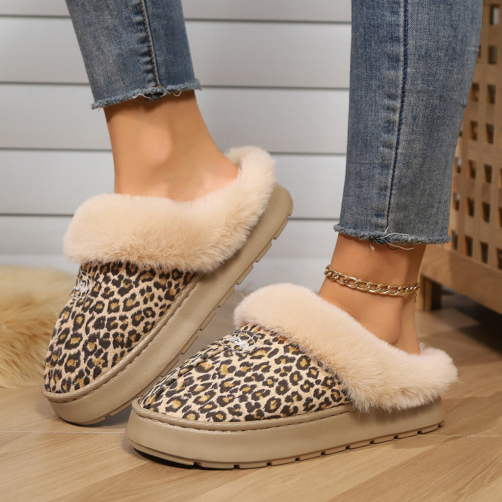 Women Fur Slippers Winter Warm Shoes Suede Plush House Indoor Outdoor Men Couples Cotton Cozy Comfy Faux Fur Slip-On Women House Shoes Memory Foam Suede Fluffy Comfort Plush Anti-Slip Slippers
