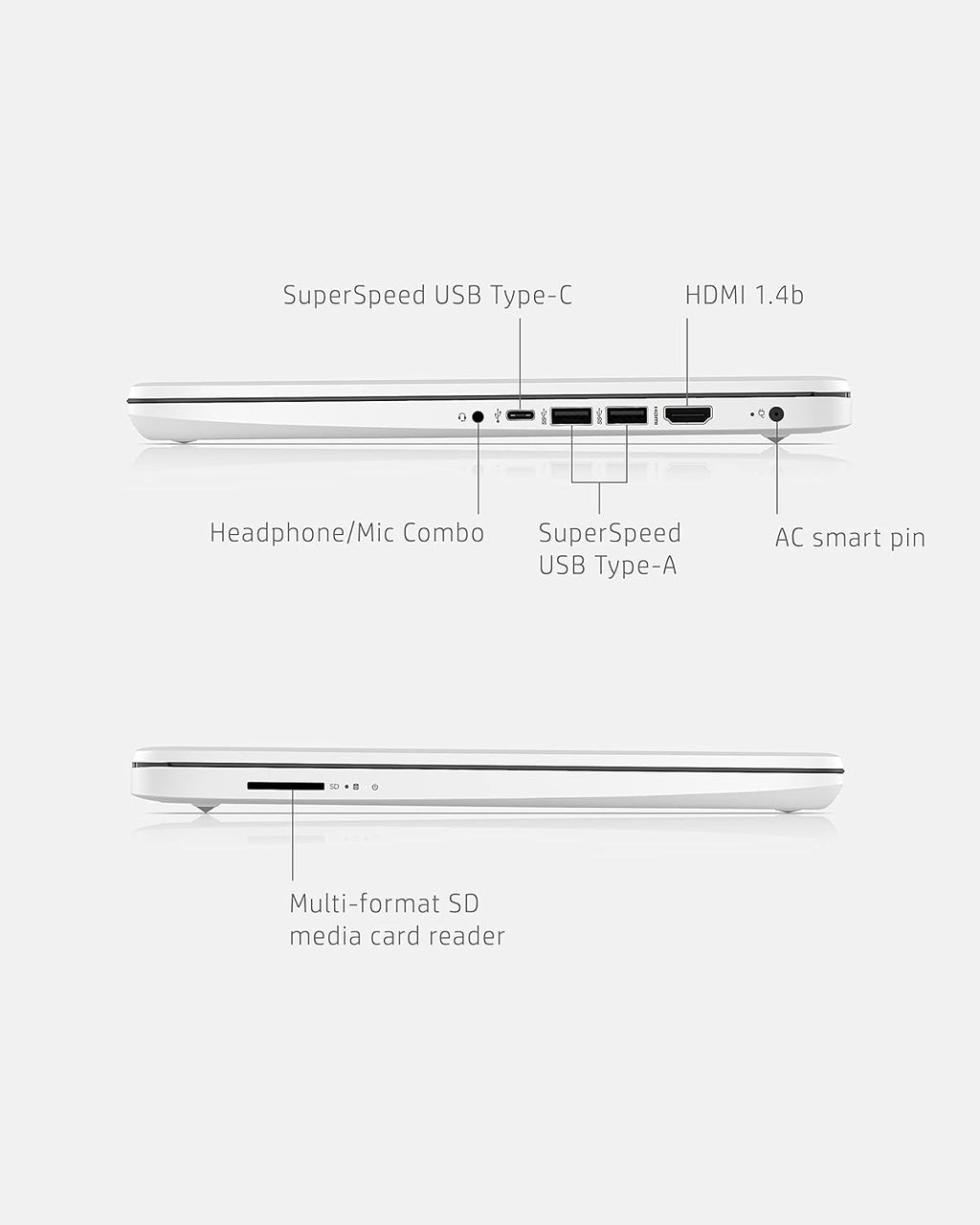 HP 14 Laptop, Intel Celeron N4020, 4 GB RAM, 64 GB Storage, 14-inch Micro-edge HD Display, Windows 11 Home, Thin & Portable, 4K Graphics, One Year of Microsoft 365 (14-dq0040nr, Snowflake White)