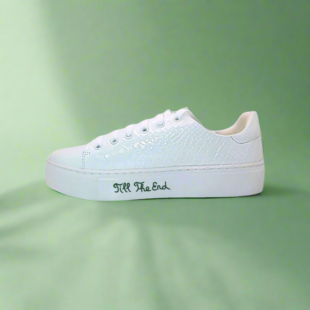 Michaela V Amare Women's White Italian Leather Sneakers