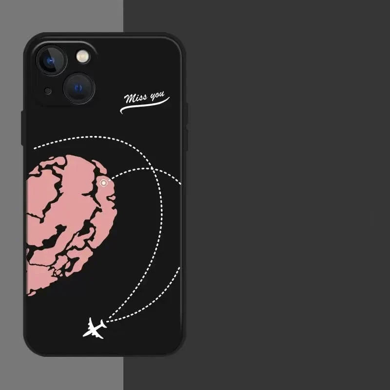Aircraft Love Heart Couple iPhone Case