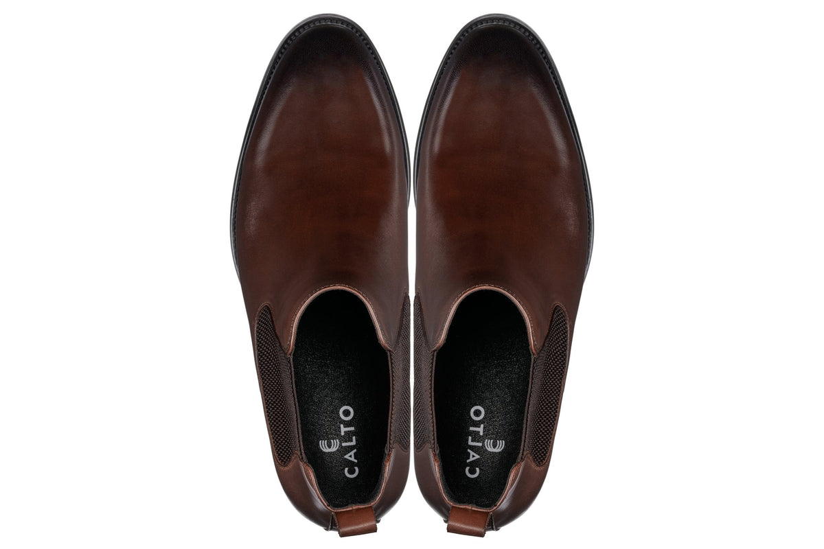 CALTO - Y72231 - 2.8 Inches Taller (Coffee Brown) - Chelsea Boots