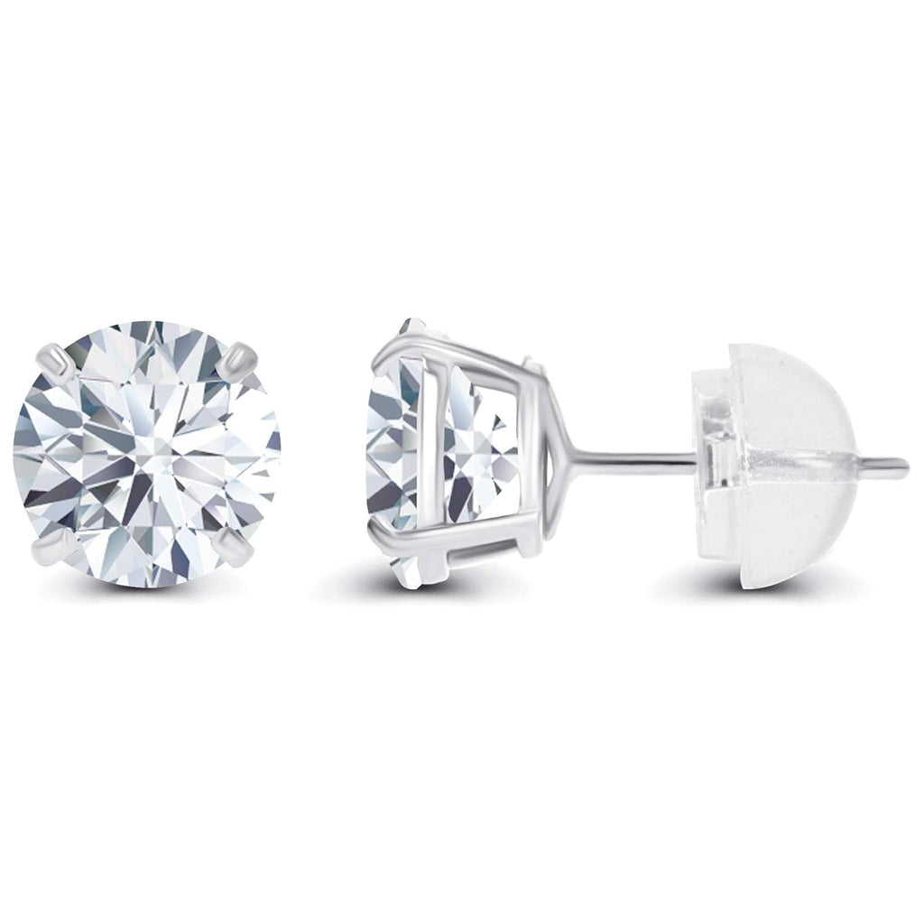 1.00 CTW Round Lab-Grown Diamond Stud Earrings in 14K White or Yellow Gold | G/VS-Clarity